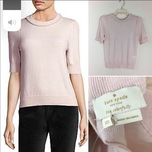 Kate Spade  pearl embellished sweater Size XS
